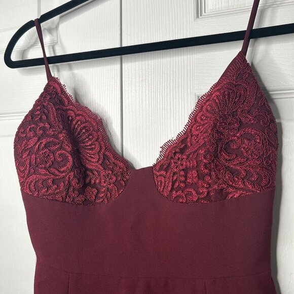 Nicholas Burgundy Lace Bra V-Neck Sleeveless Midi Dress Women's Size 4 - Picture 5 of 10